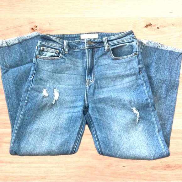 hidden Denim - Hidden distressed straight leg denim